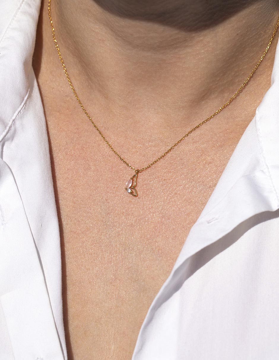 Set collar de mariposa Garden 18 K 3