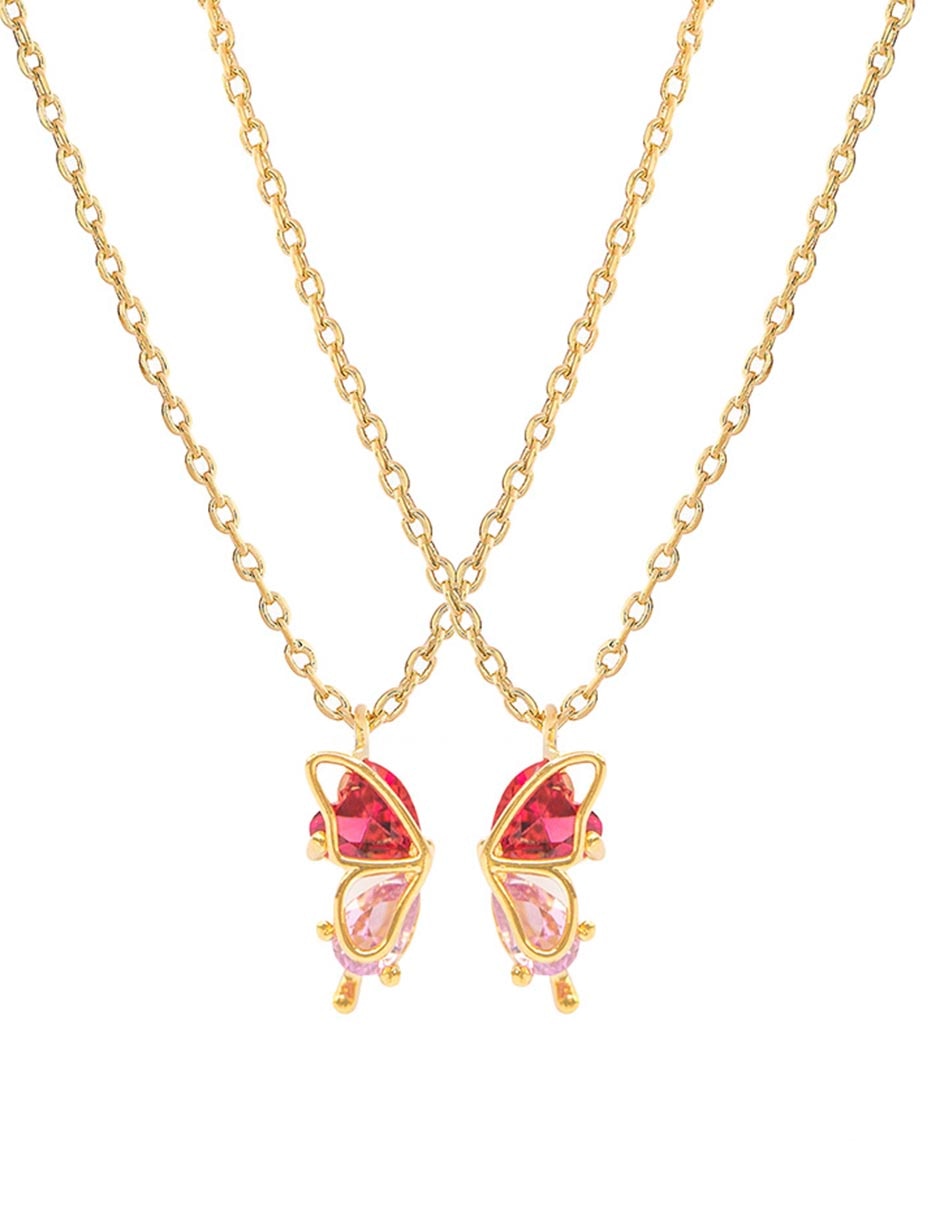 Set collar de mariposa Garden 18 K