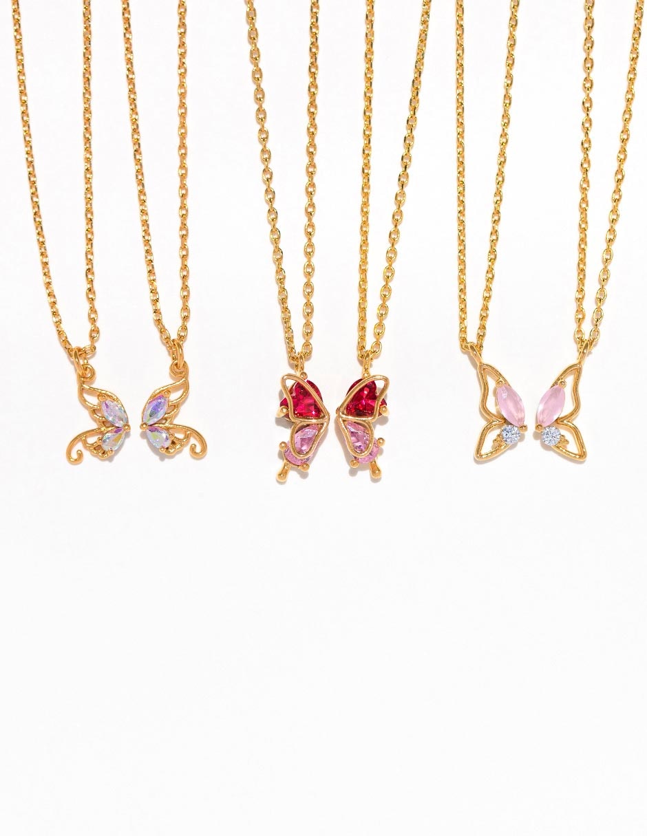 Set collar de mariposa Garden 18 K 3