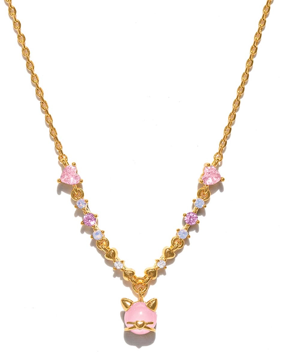 Collar de gato Kitty Kat de baño de oro 18 K Collar de gato Kitty Kat de baño de oro 18 K