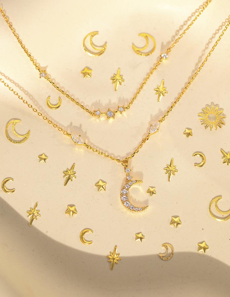 Collar Galaxy de baño de oro 18 K 3