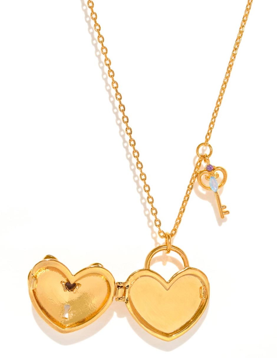 Collar con dije Love de baño de oro 18 K 2
