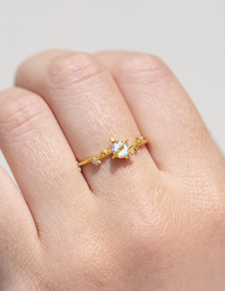 Anillo Galaxy zirconia cúbica chapa de oro 2