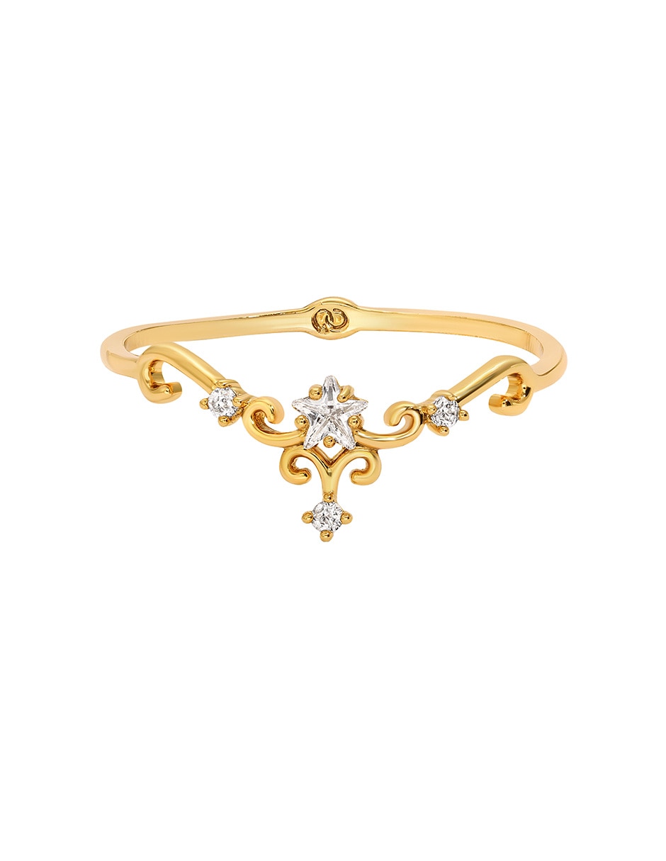 Anillo circular Wish Granted zirconia cúbica chapa de oro
