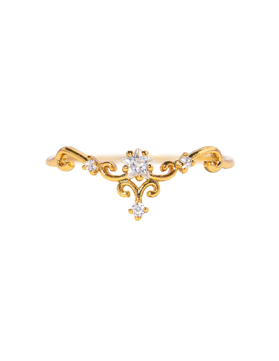 Anillo circular Wish Granted zirconia cúbica chapa de oro 2