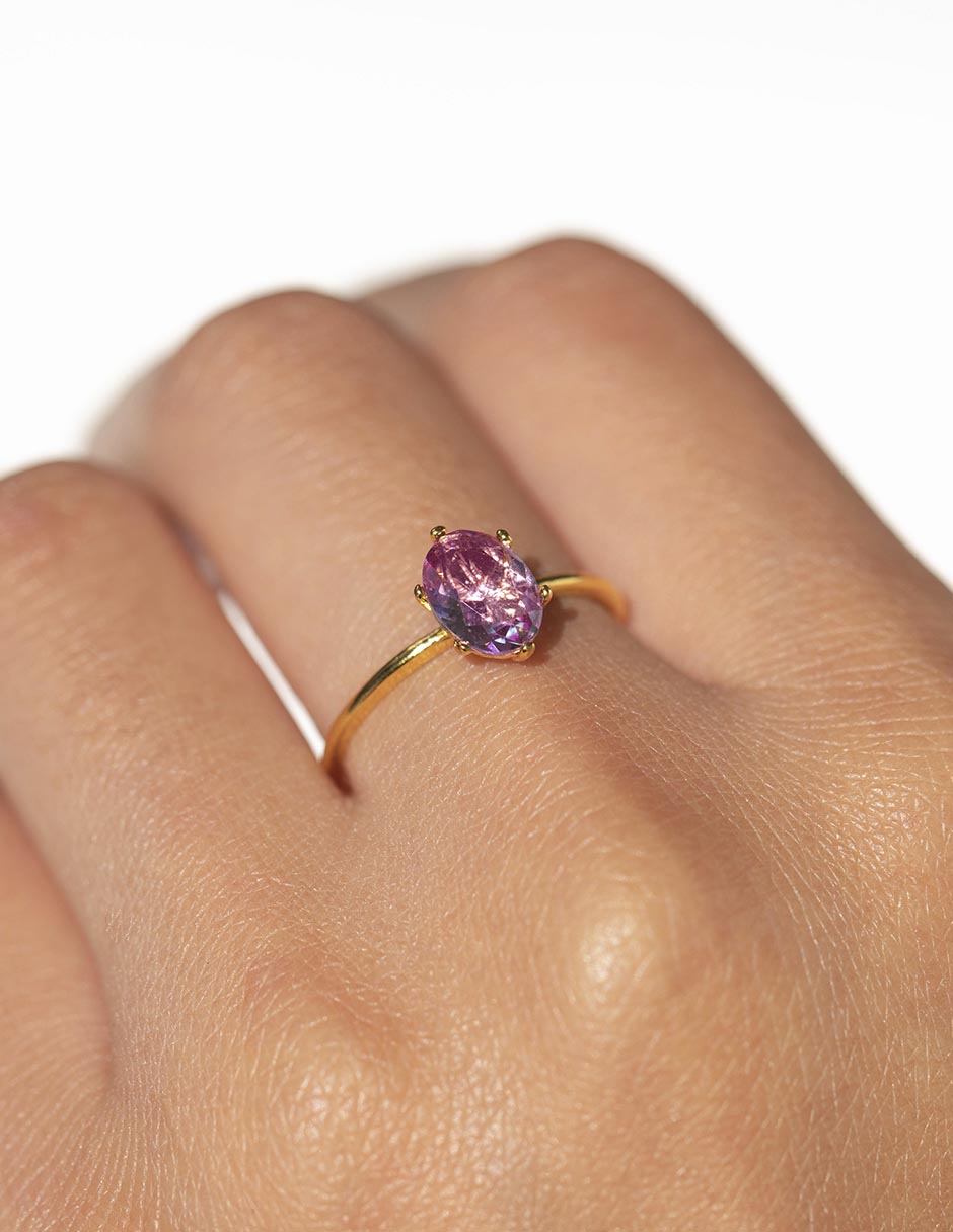 Anillo Essentials zirconia cúbica chapa de oro 2