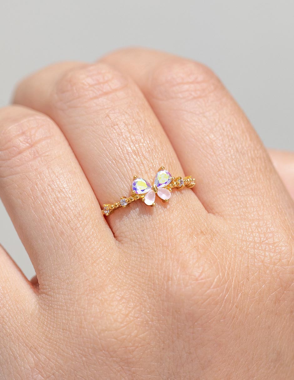 Anillo de mariposa Garden zirconia cúbica chapa 3