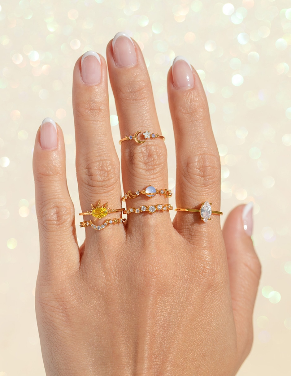 Anillo circonita chapa de oro 2