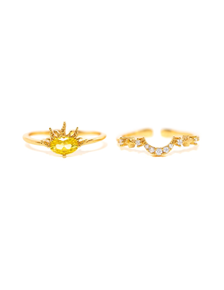Anillo circonita chapa de oro 3