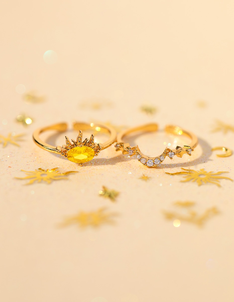 Anillo circonita chapa de oro 4