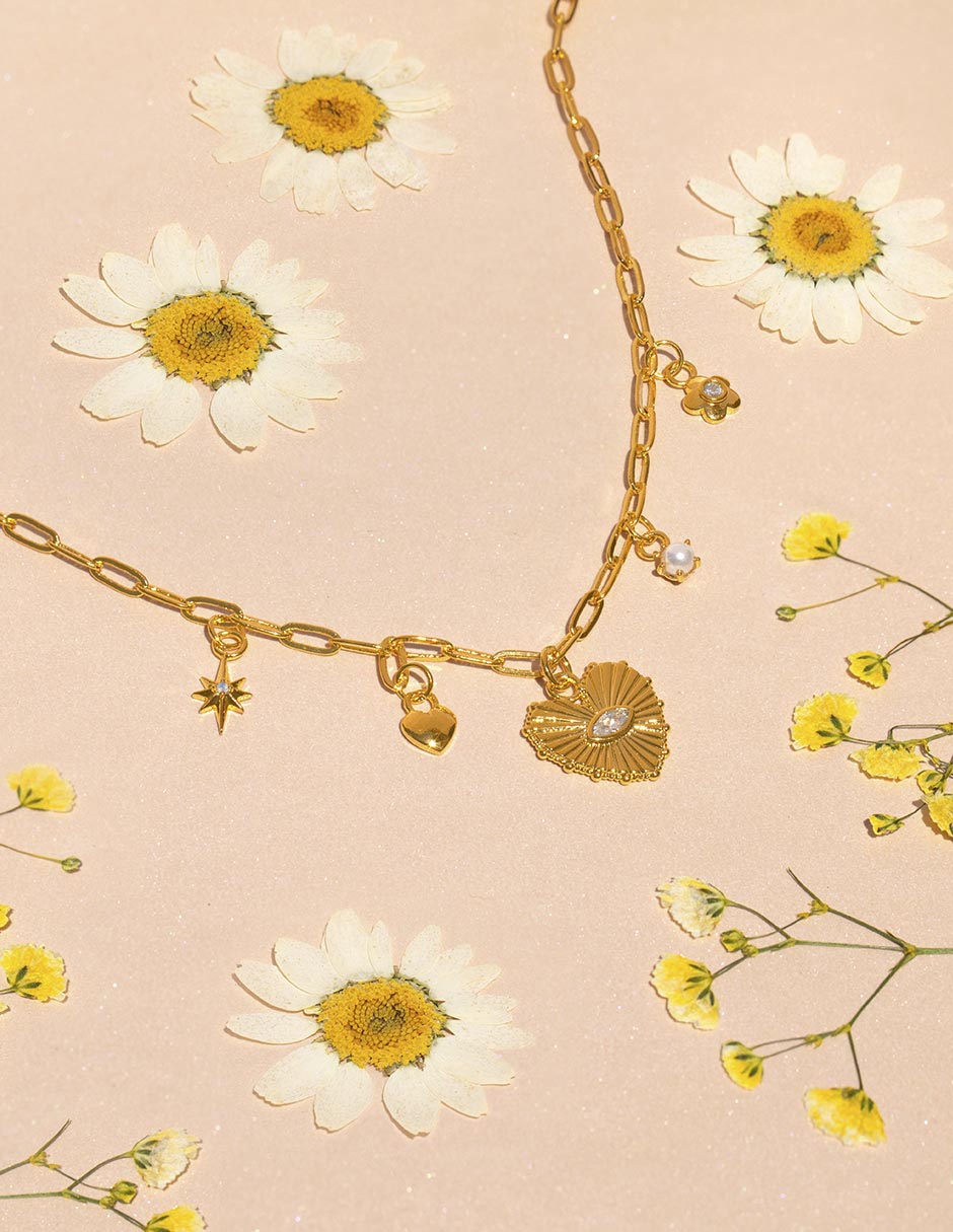 Collar con dije de corazón 18 K 3