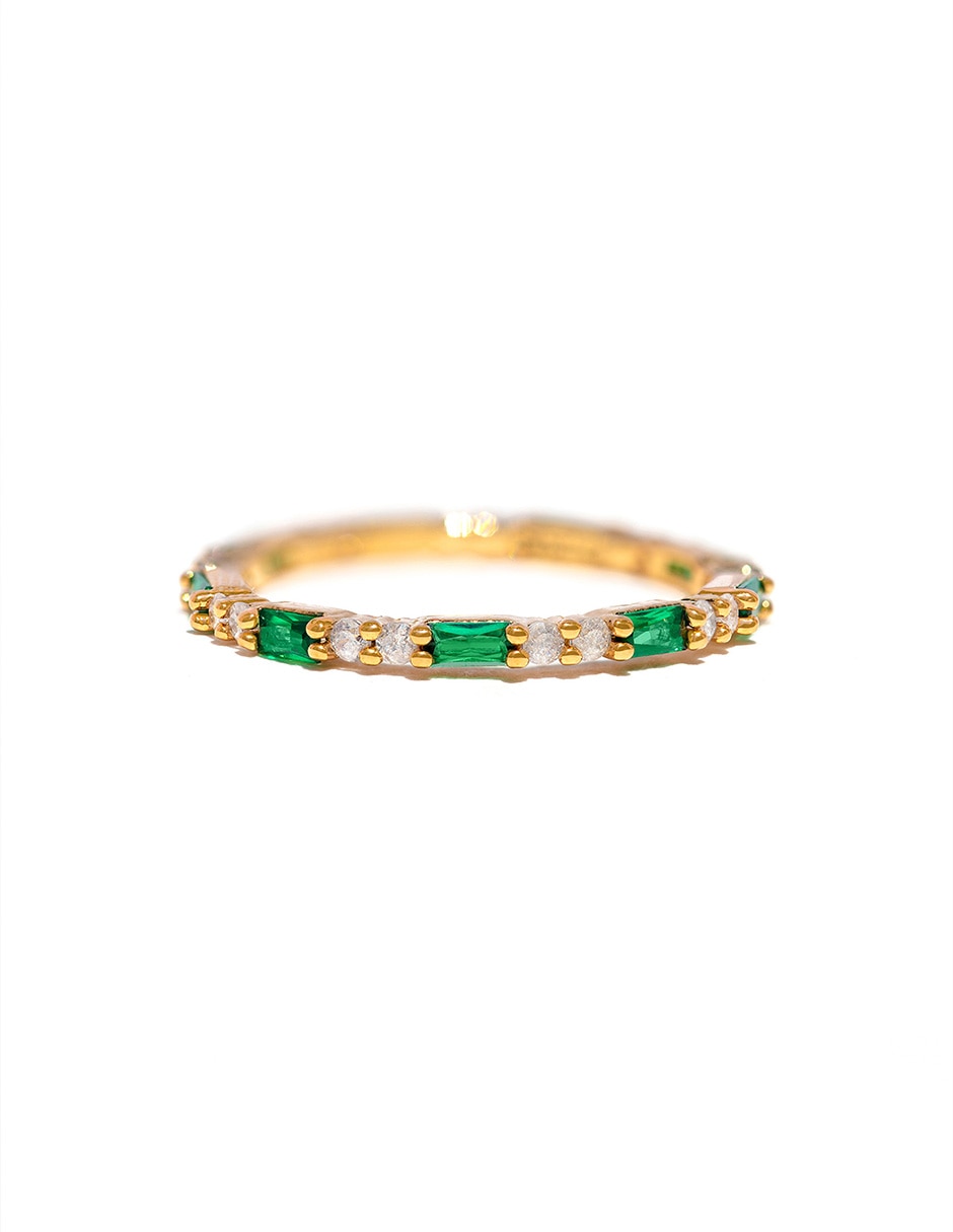 Anillo Harry Potter Slytherin House zirconia cúbica chapa de oro
