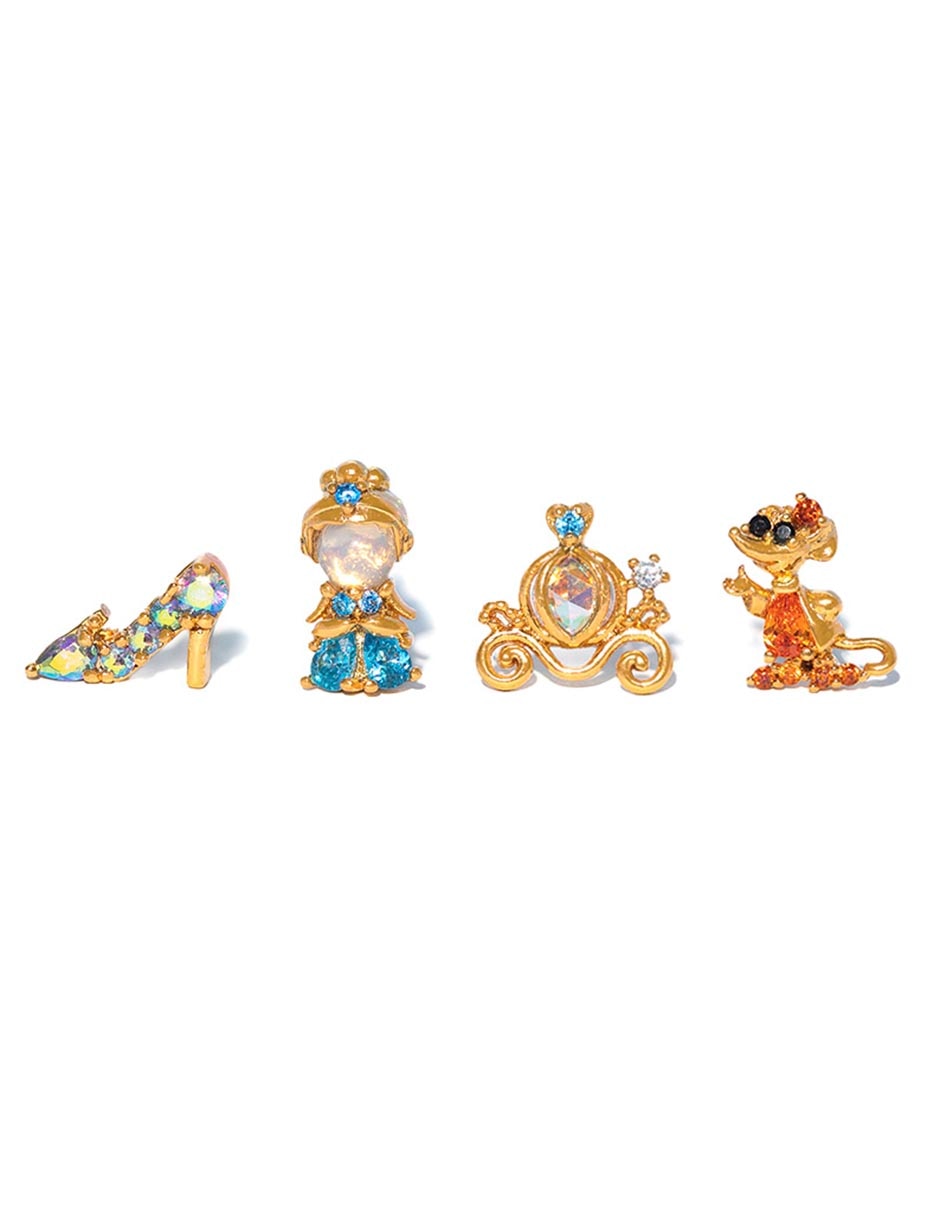 Set ear cuff Cinderrella Disney Princess 18 k con acabado chapa de oro zirconia cúbica