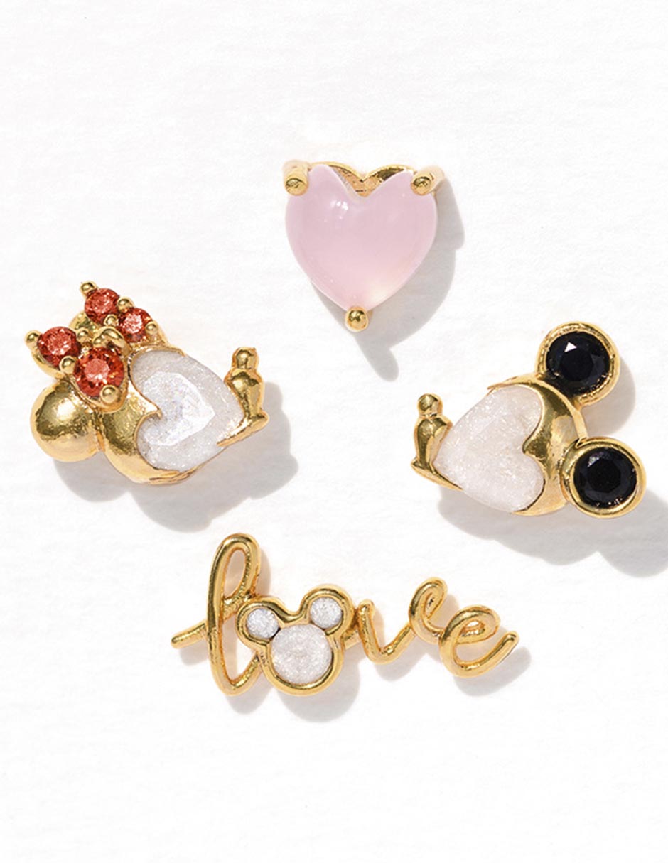 Set de aretes Disney 18 k con acabado chapa de oro zirconia cúbica 3