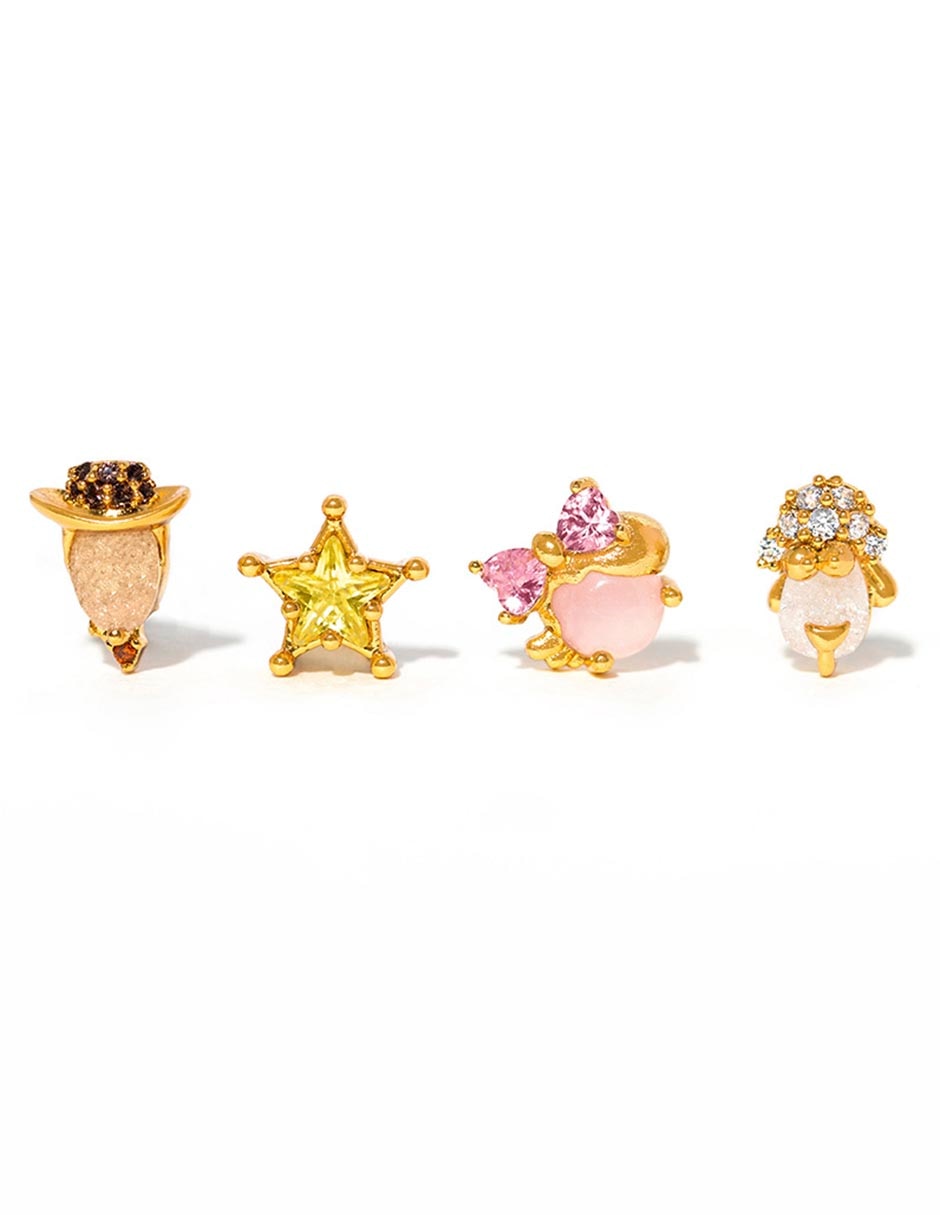 Set ear cuff Toy Story Disney 18 k con acabado chapa de oro zirconia cúbica