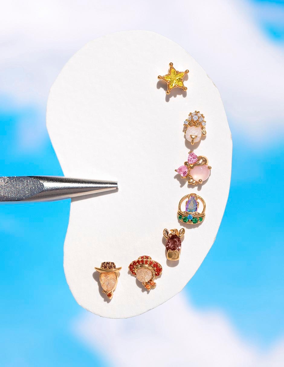 Set ear cuff Toy Story Disney 18 k con acabado chapa de oro zirconia cúbica 3