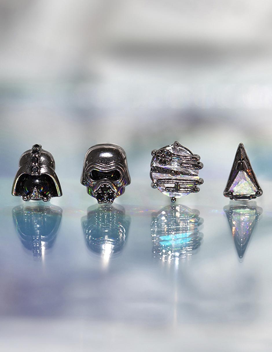 Set ear cuff Star Wars 18 k con acabado chapa de oro zirconia cúbica 3