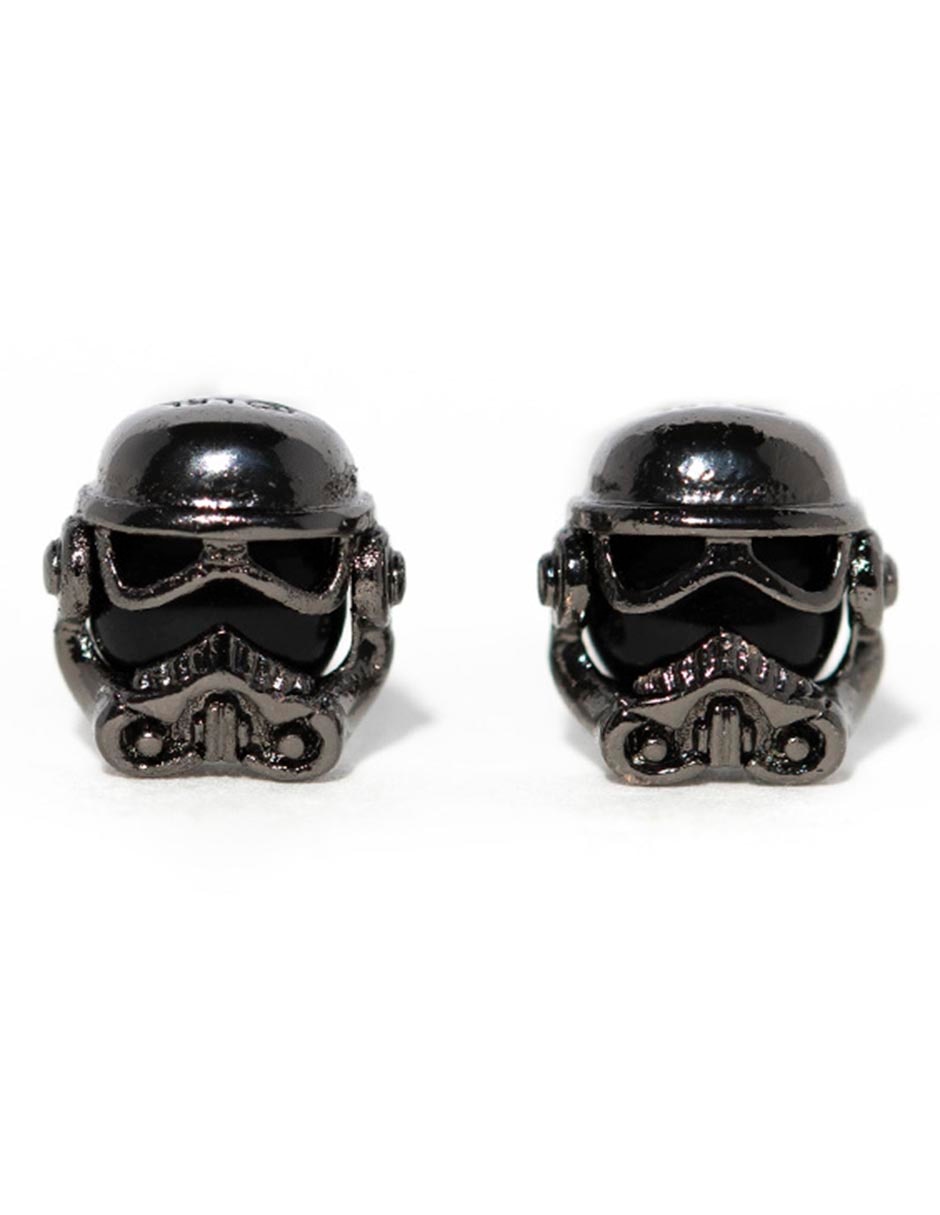 Aretes cortos Stormtrooper Star Wars con acabado chapa de bronce