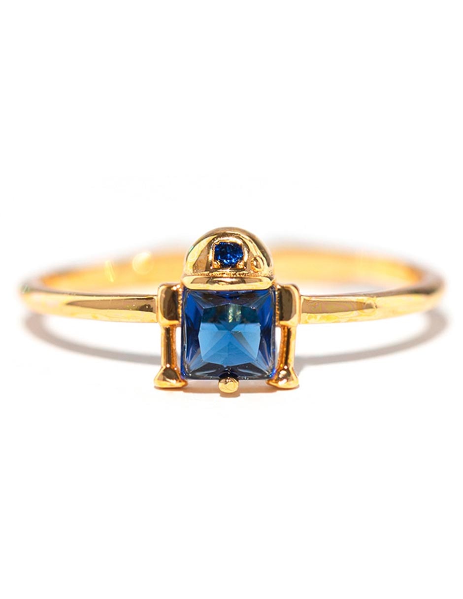 Anillo Star Wars R2-D2 zirconia cúbica chapa de oro