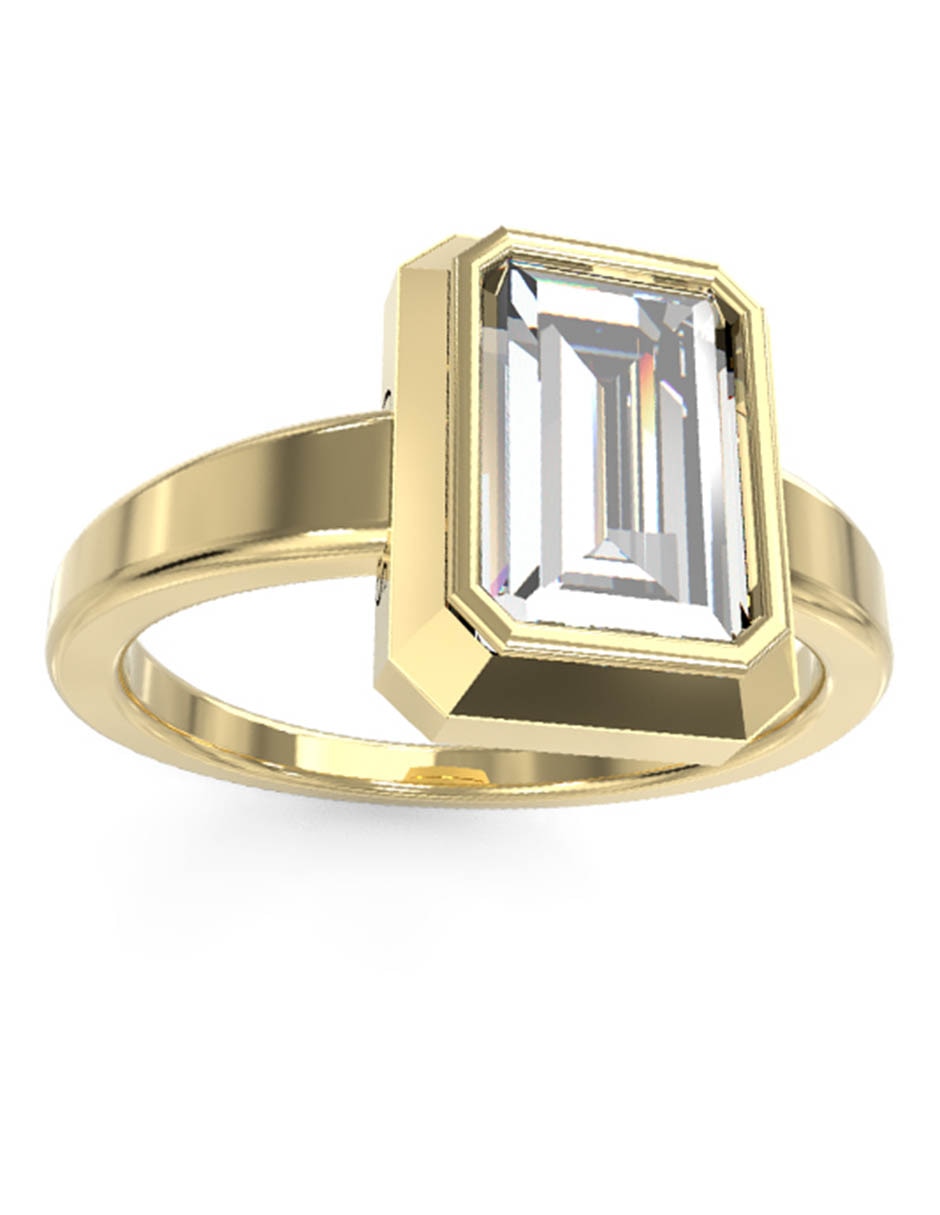 Anillo rectangular 4G Light circonita brillante