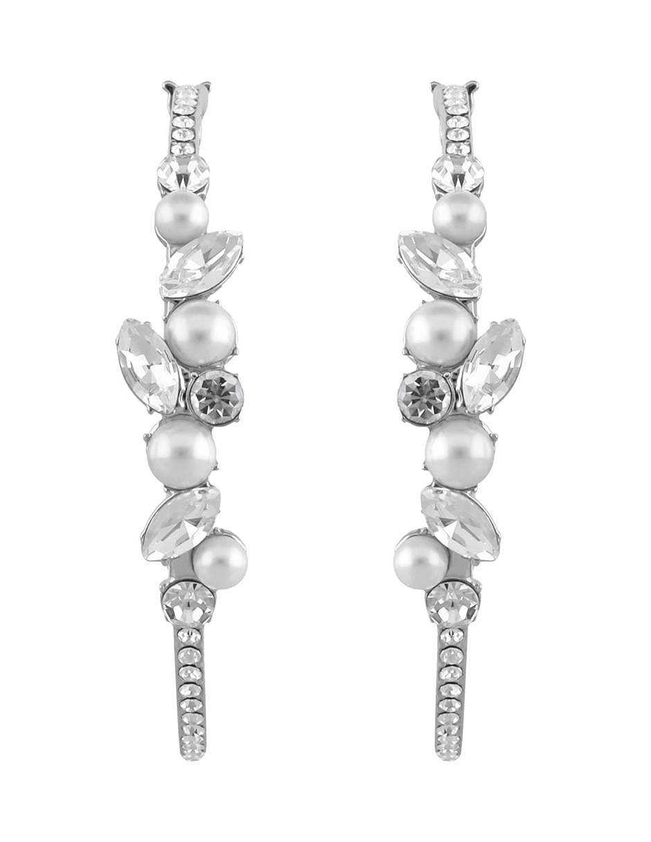 Arracadas Pearls And Petals con acabado cristal