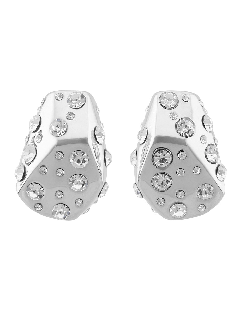 Aretes cortos Diamonds In The Rough con acabado cristal