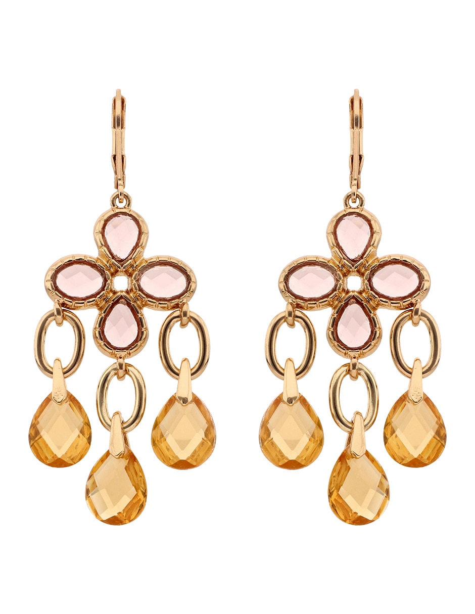 Aretes largos Sunset Serenade con acabado pavé cristal