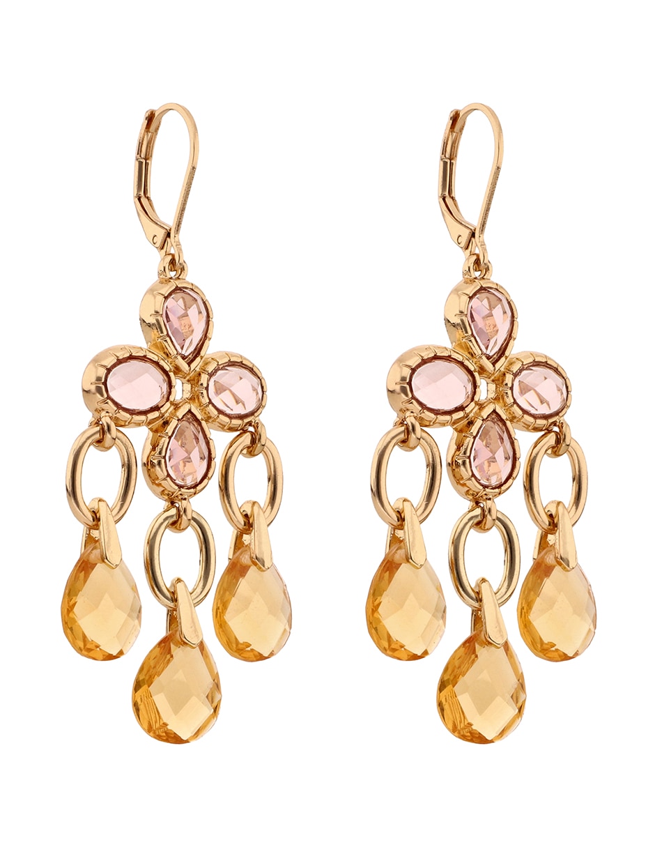 Aretes largos Sunset Serenade con acabado pavé cristal 2