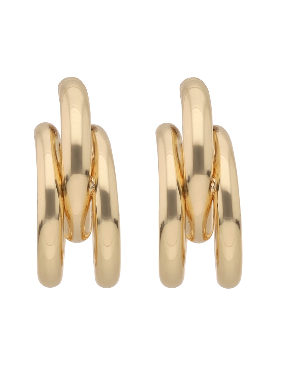 Aretes cortos Metal Crush con acabado pulido