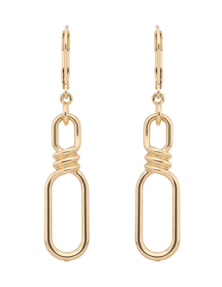 Aretes de eslabones Metal Crush con acabado brillante