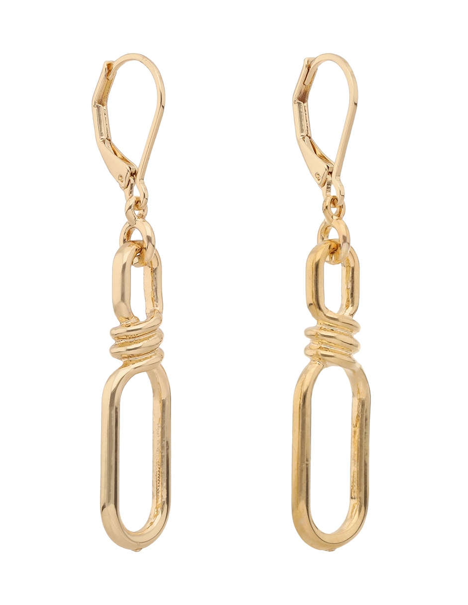 Aretes de eslabones Metal Crush con acabado brillante 2