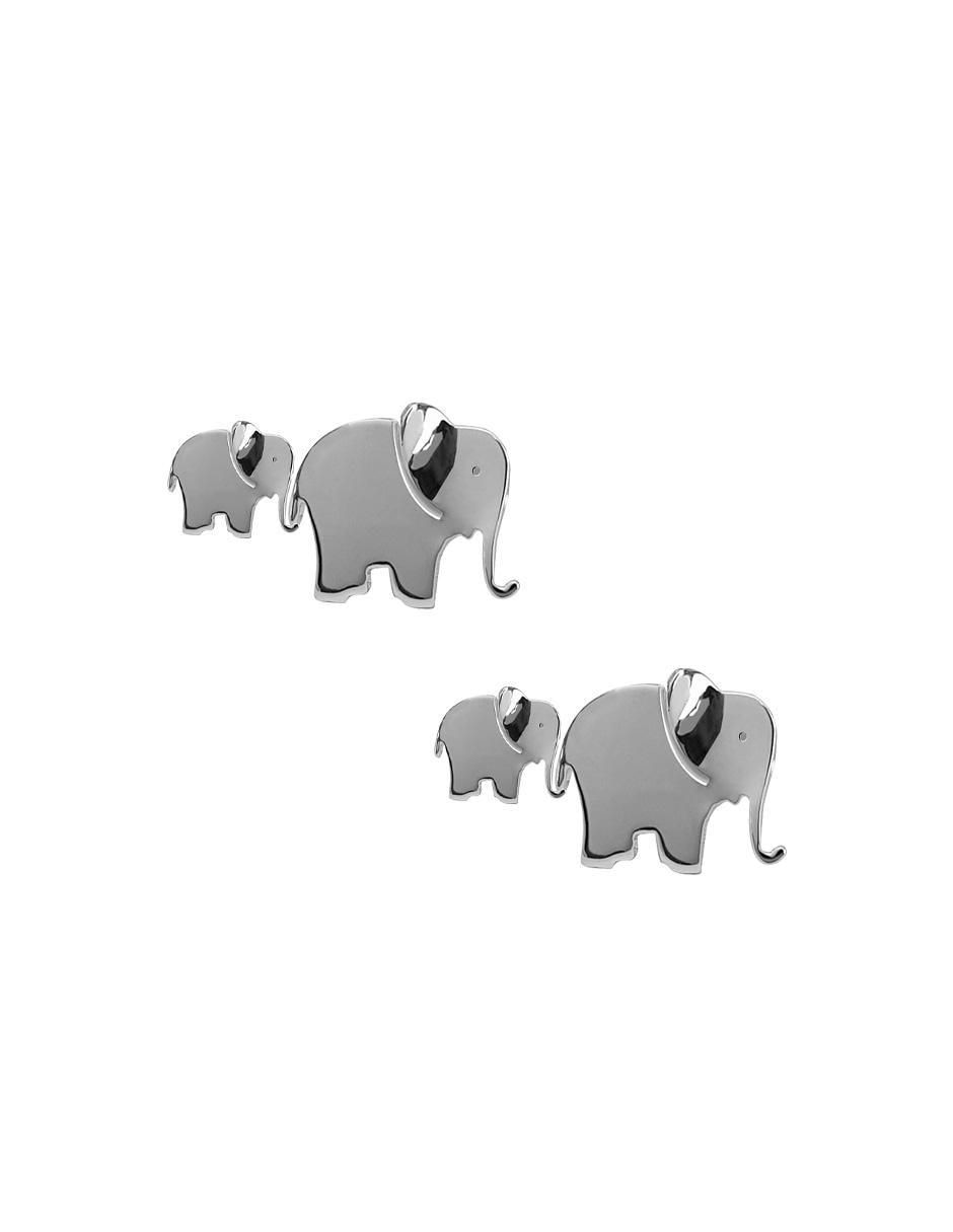 Broqueles de elefante de plata P 925 con acabado brillante