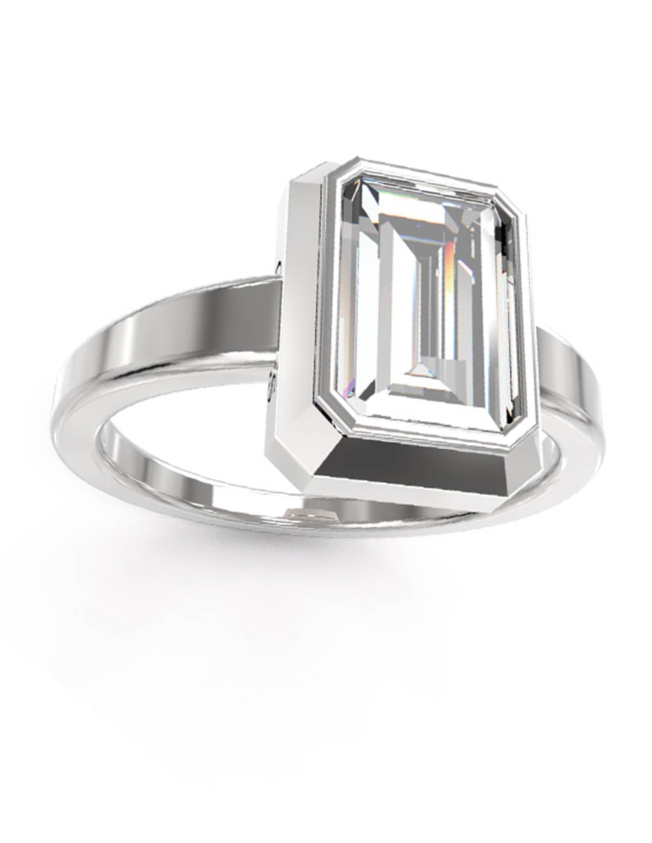 Anillo rectangular 4g Light circonita brillante