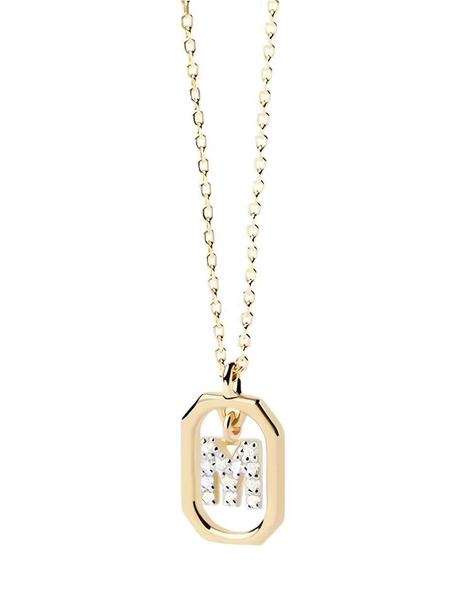 Collar de letra m de plata P 925 Collar de letra m de plata P 925