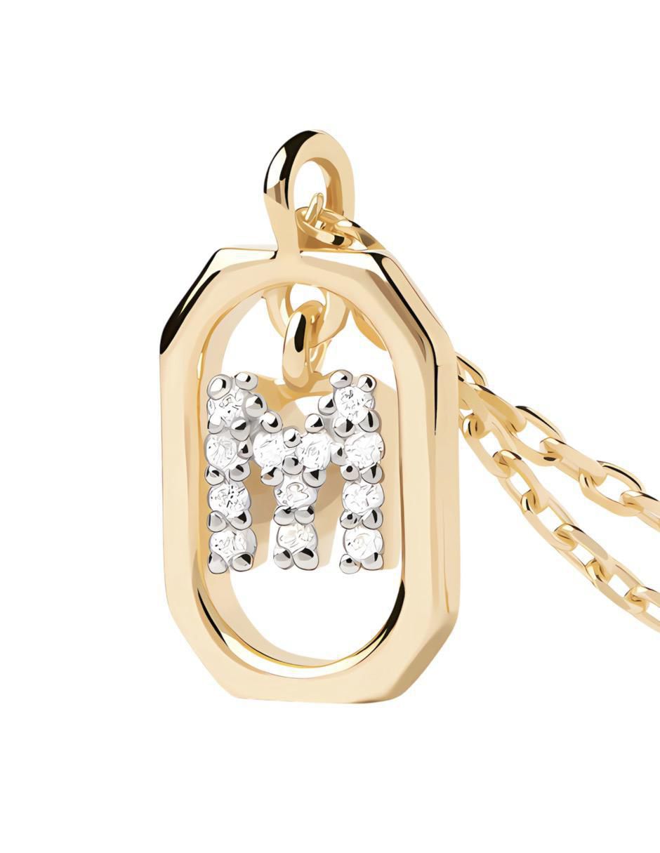 Collar de letra m de plata P 925 2