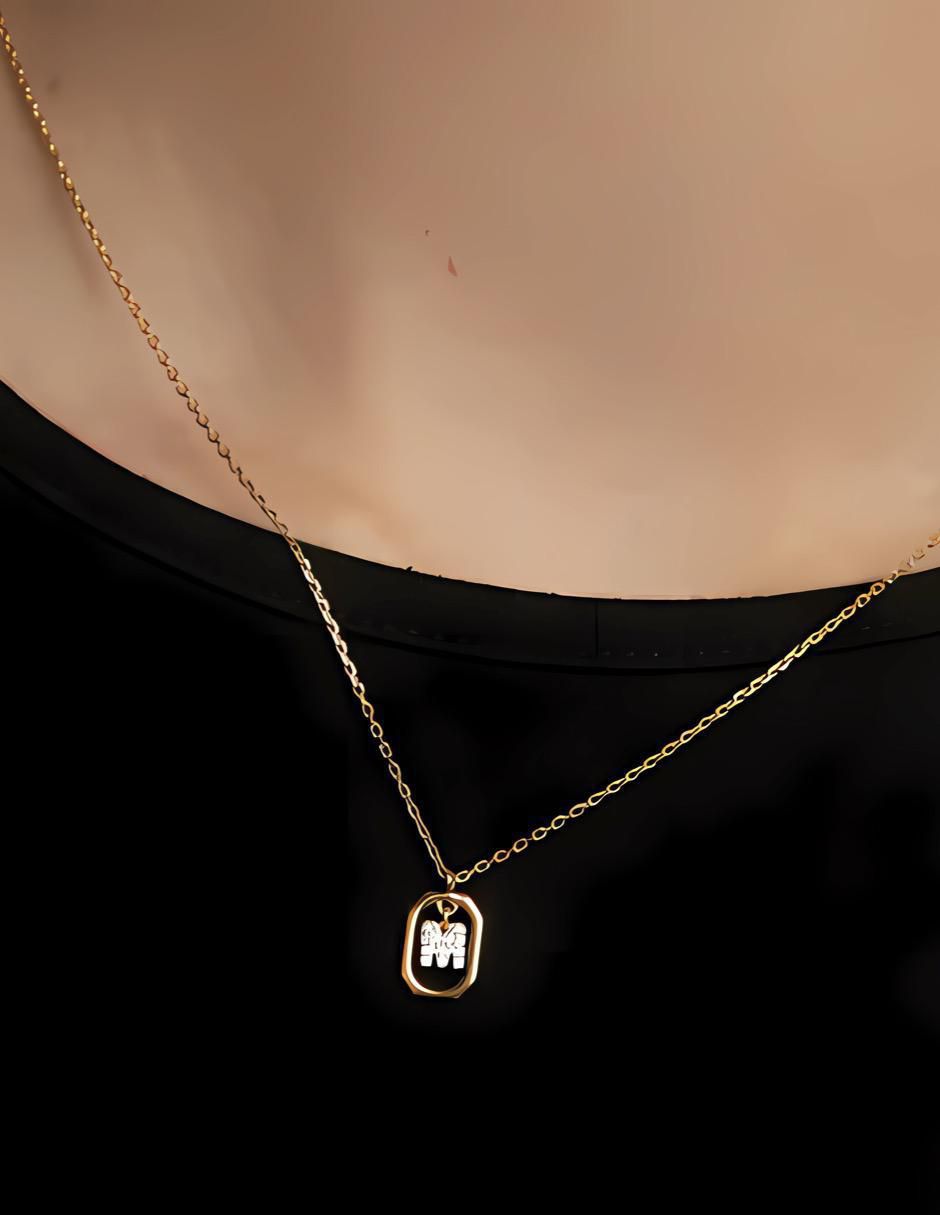 Collar de letra m de plata P 925 3