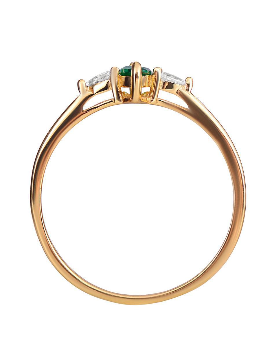 Anillo P 925 de plata esmeralda brillante 3