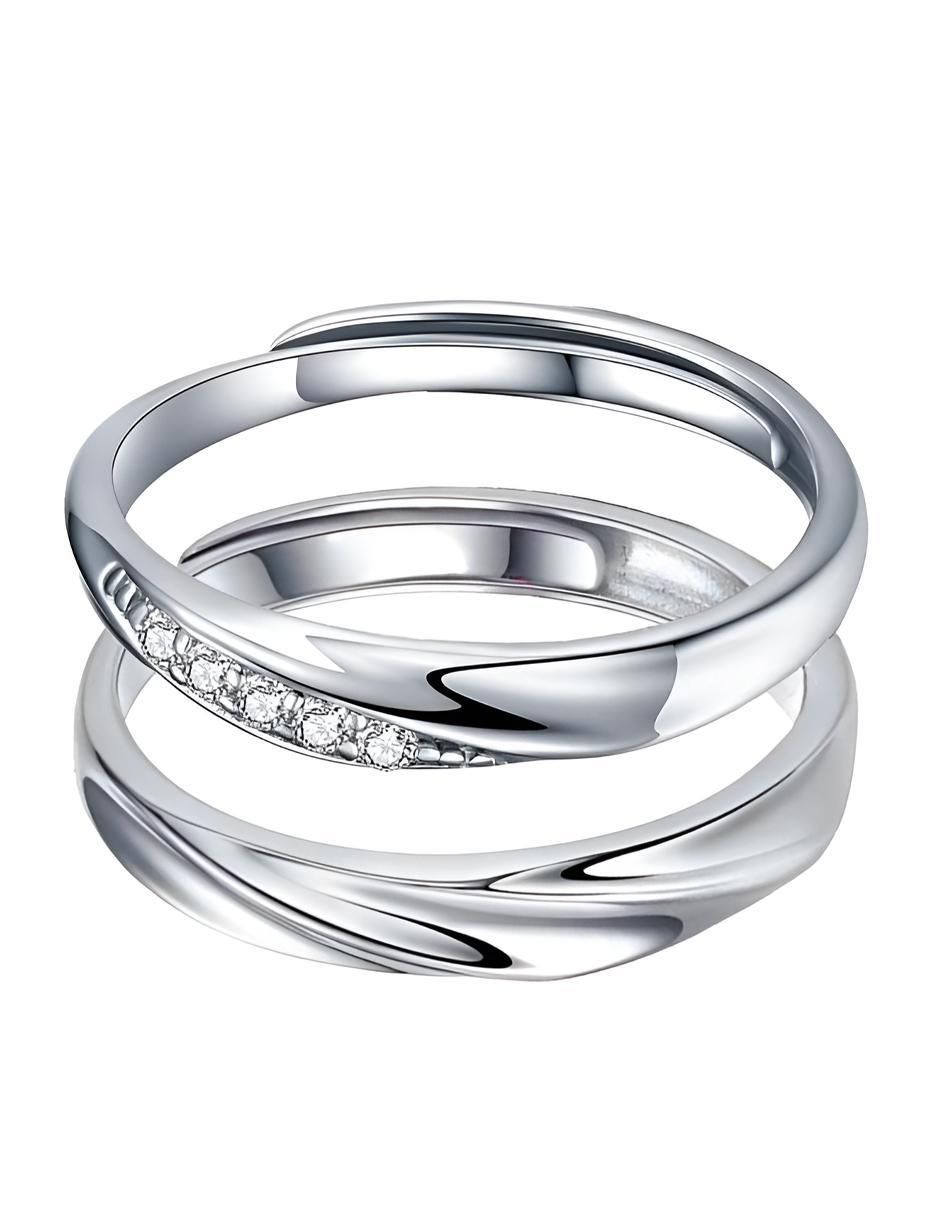 Set anillo P 925 de plata brillante