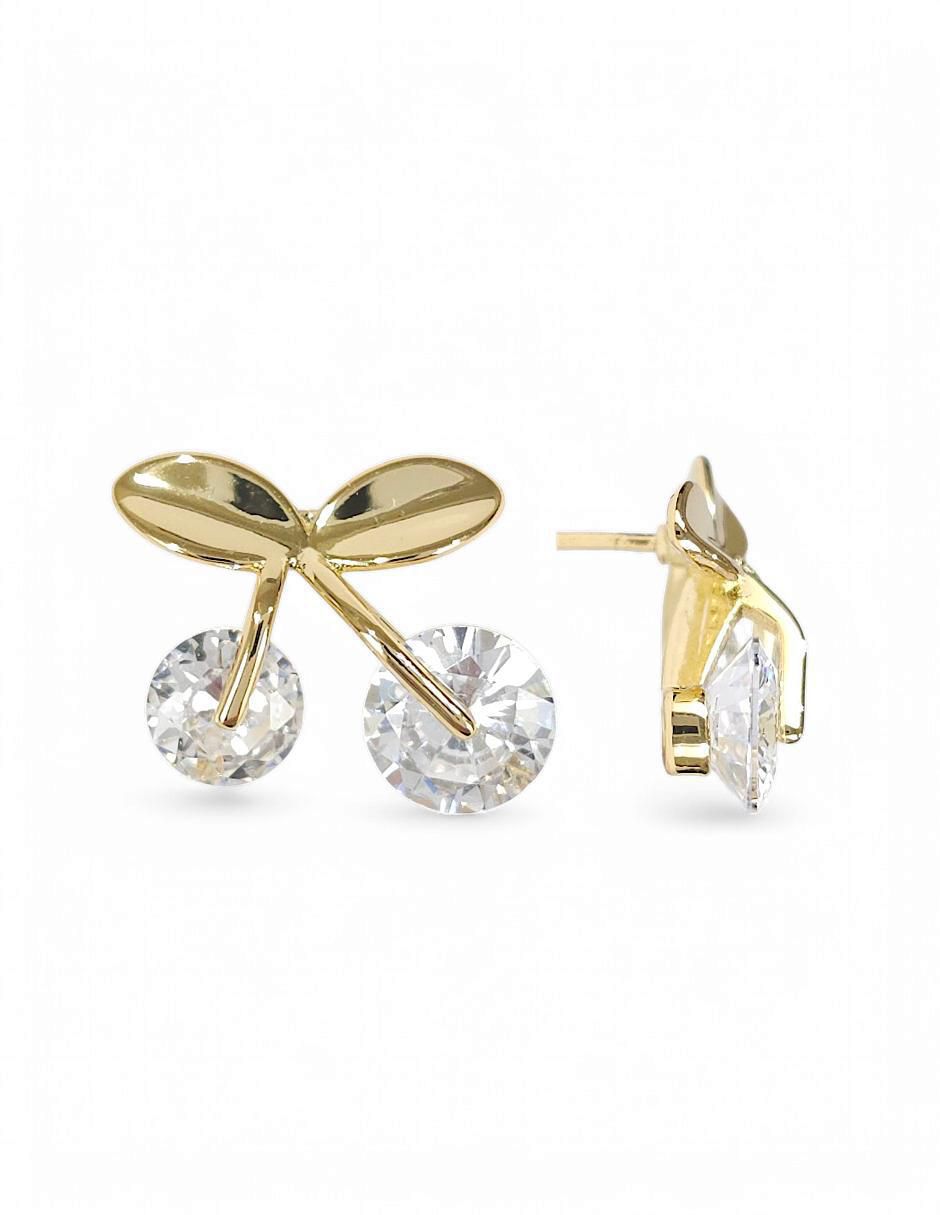 Aretes y collar baño de oro 18 k zirconia 5