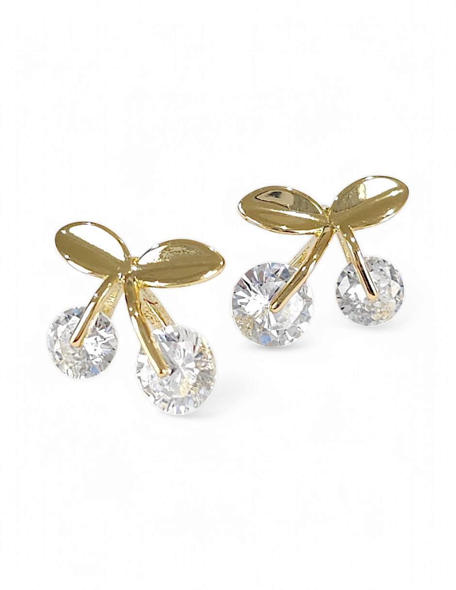 Aretes y collar baño de oro 18 k zirconia 6