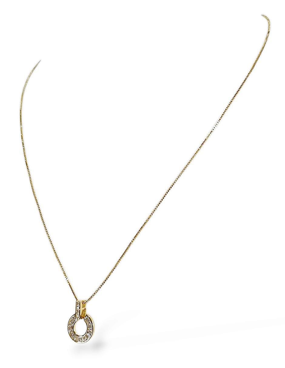 Aretes y collar baño de oro 18 k zirconia 3