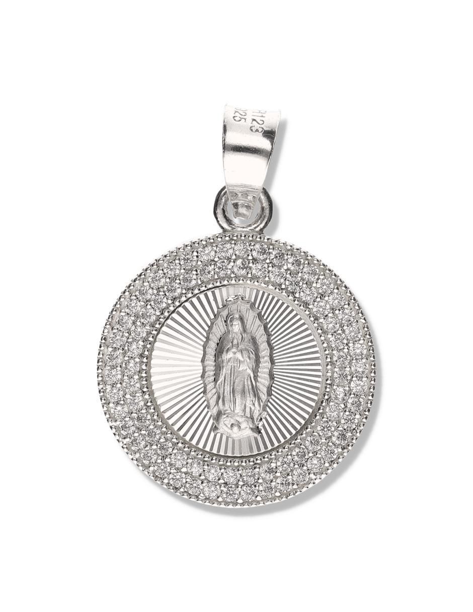 Medalla redonda virgen de guadalupe de plata P 925 Medalla redonda virgen de guadalupe de plata P 925