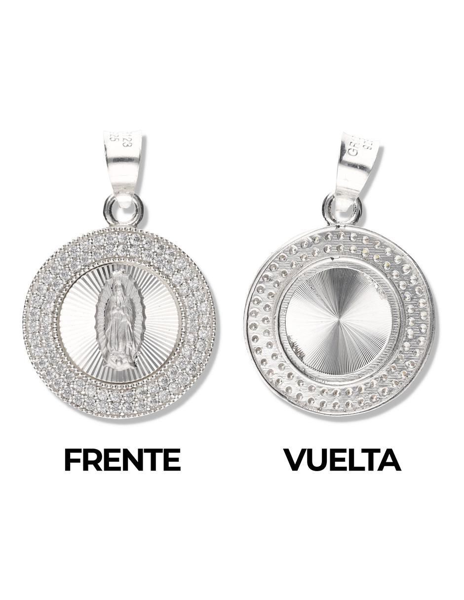 Medalla redonda virgen de guadalupe de plata P 925 3