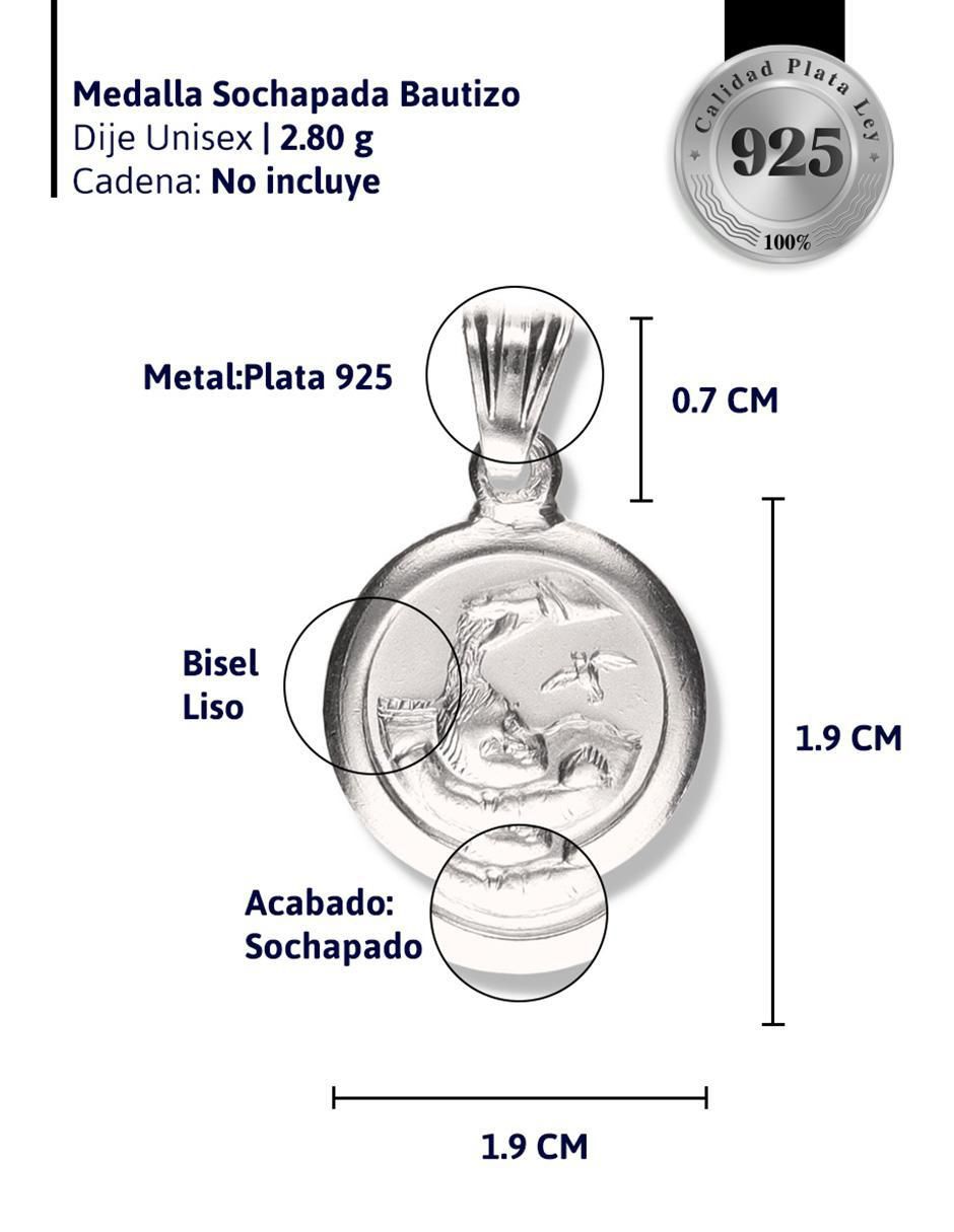 Medalla redonda de plata P 925 4