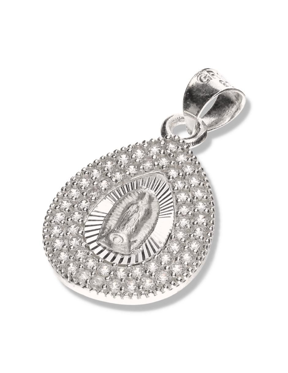 Medalla de gota virgen de guadalupe de plata P 925 2