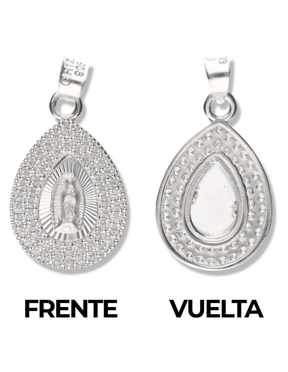 Medalla de gota virgen de guadalupe de plata P 925 3