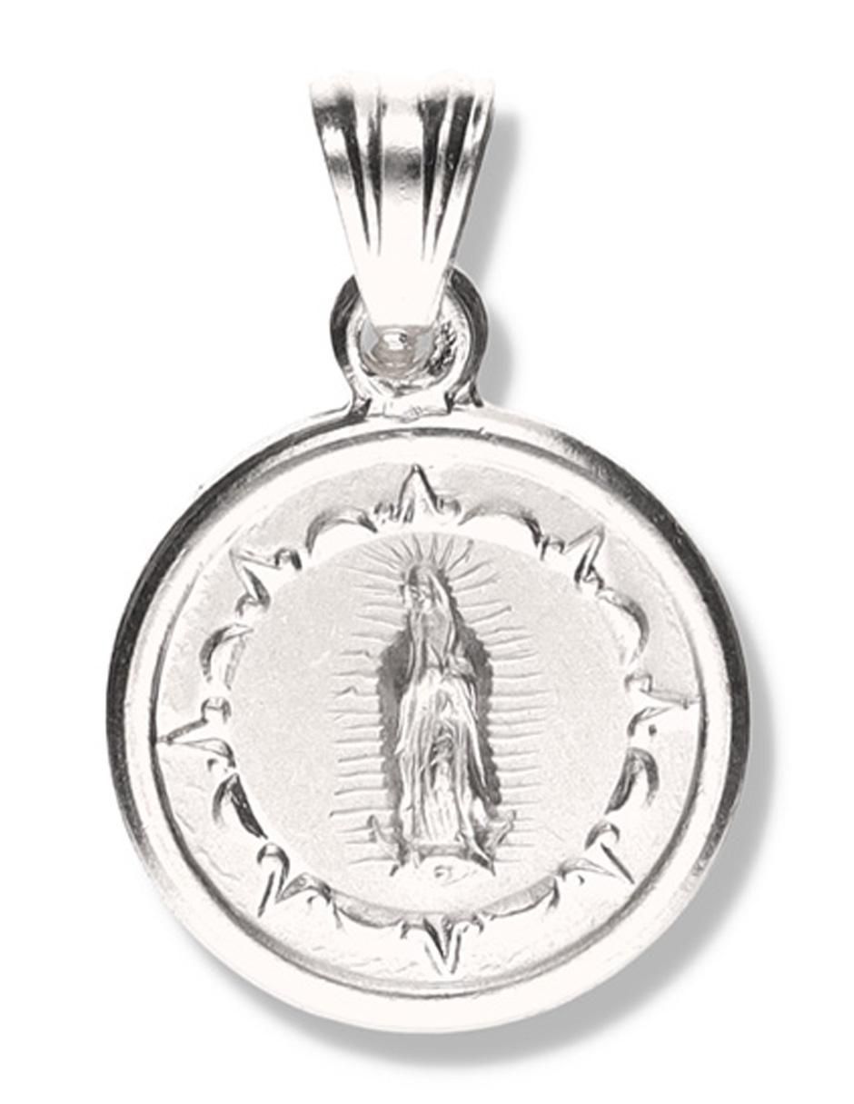 Medalla redonda virgen de guadalupe de plata P 925 Medalla redonda virgen de guadalupe de plata P 925