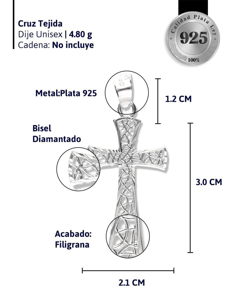 Dije de cruz cristo de plata P 925 4