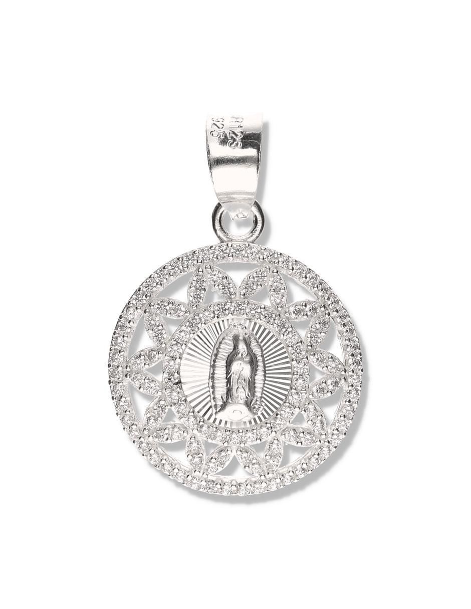 Medalla redonda virgen de guadalupe de plata P 925 Medalla redonda virgen de guadalupe de plata P 925