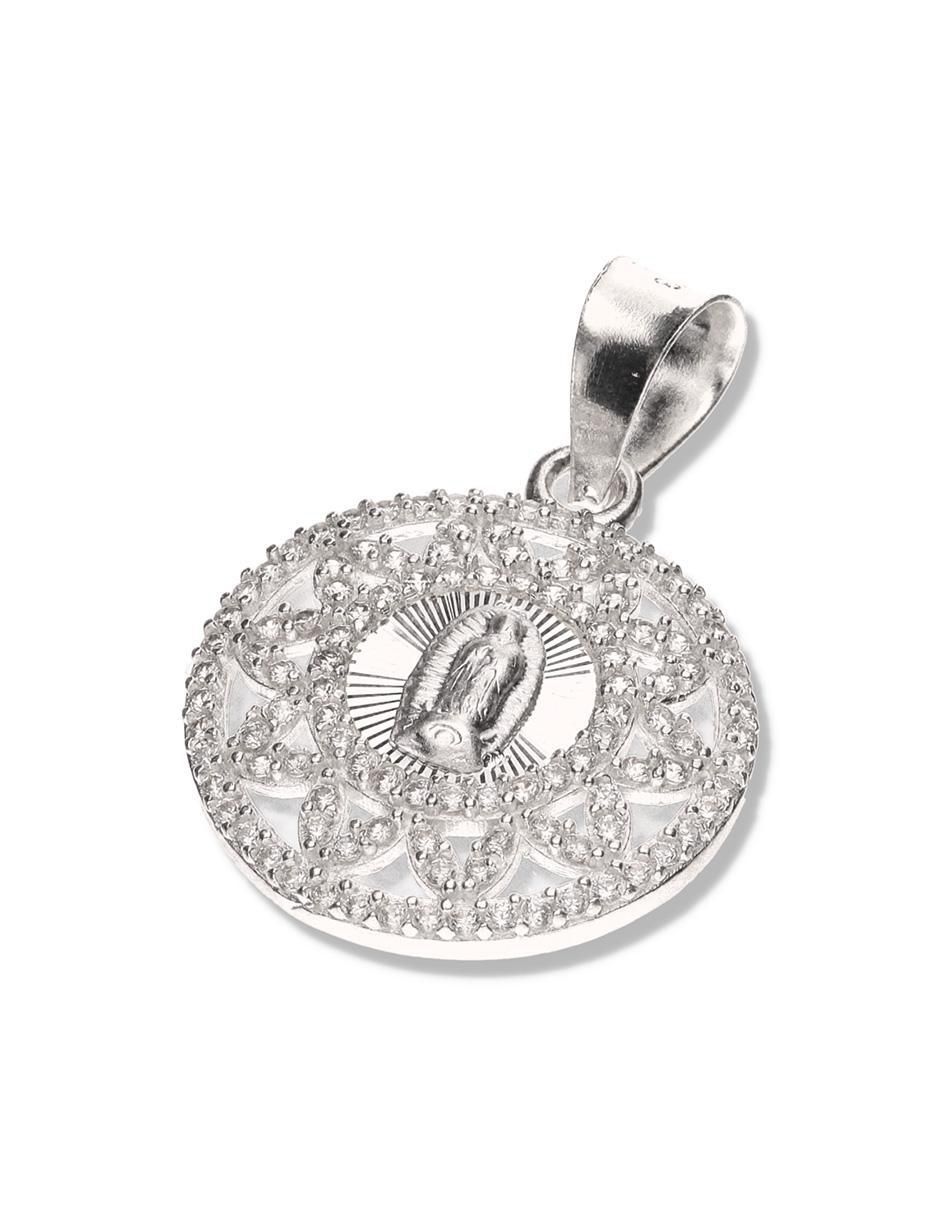 Medalla redonda virgen de guadalupe de plata P 925 2